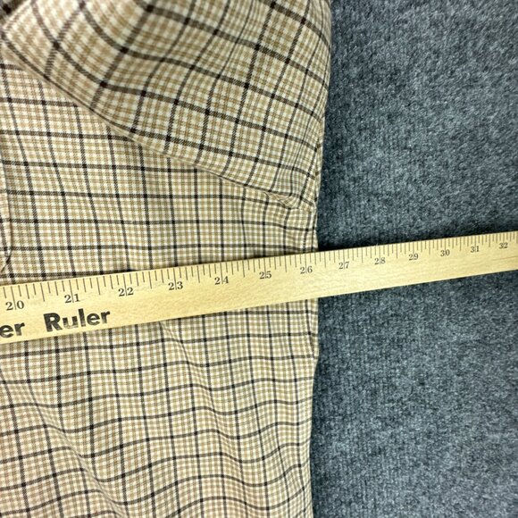 **SOLD**Brooks Brothers Shirt Mens Extra Large Tan Button Down Plaid Cashmere - Picture 10 of 14